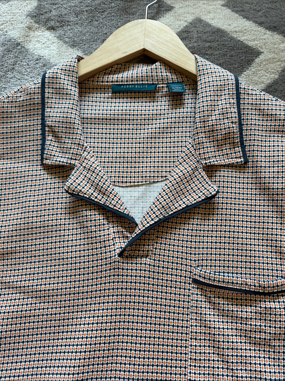 Men’s CL jacquard print pj style polo